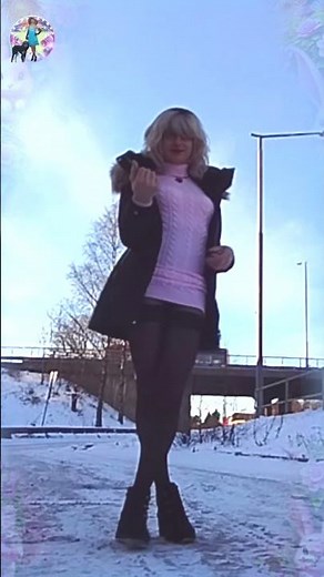 2025.01.02 TransPersoner🐈 Oslo🐳 Cute Pink🪷 Sweater Mini Dress🦋 Nylon Heels Aurora Victoria Maxwell💃💖
