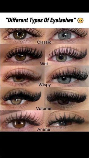 "Different types of eyelashes" 😳