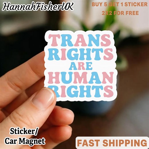 トランスジェンダーの権利は人権ステッカー、トランスジェンダーの権利ステッカー、トランスジェンダーの子供たちを守るステッカー - Etsy 日本