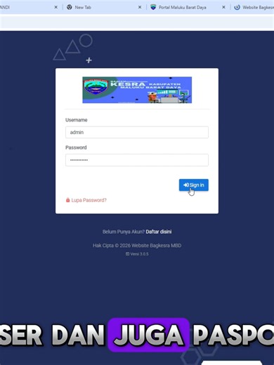 Tutorial Website Pemkab MBD