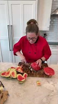 Cutting a Small Seedless Watermelon