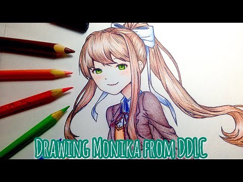 Drawing Monika from Doki Doki Literature Club (Speed Art)