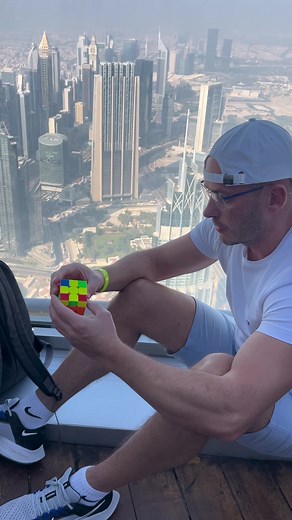 Solving Rubik's Cube at Burj Khalifa - The World's Tallest Building