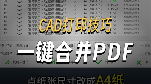 CAD快速批量输出pdf并打印