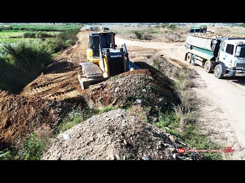 Watch How Roads Are Built From Dirt! By Dozer And Many Dump Trucks