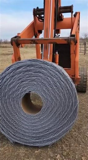 Homemade Mech Hauling Fence Wire Rolls Tags #farmbuild #homemaderobot #ruralusa #phonefootage #metal