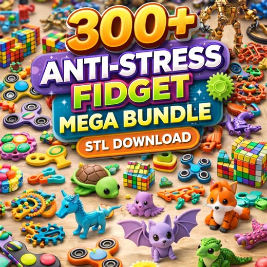 Fidget Toy STL Bundle 300  | Stress Relief 3D Print Files | Flexi Animals, Spinners & Puzzle Toys STL | Sensory Fidget Pack - Etsy