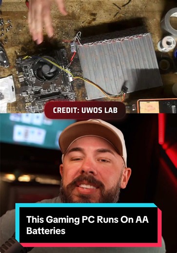 This Gaming PC Runs On AA Batteries #fyp #techtok #gamingpc #pcgaming #pcbuild