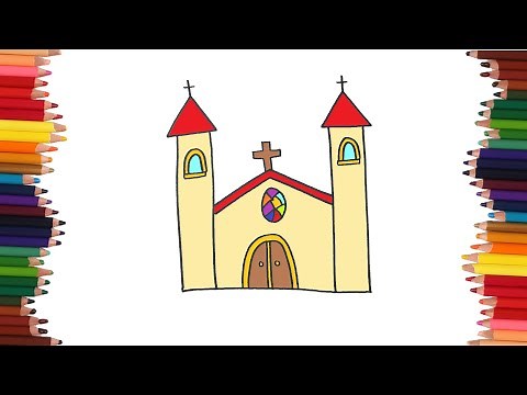Cómo dibujar una iglesia Paso a Paso | Dibujo de Iglesia