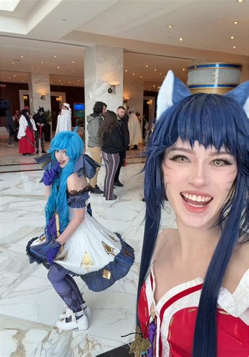 You see Gwen and Ahri botlane wyd @Cake #cosplay #leagueoflegendscosplay #leagueoflegends #cosplayer #ahri