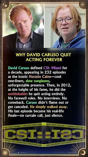 Why Did David Caruso Disappear After CSI?