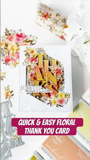 Quick & easy floral Thank You card with Bloom of Thanks die 🌼 #cardmakingtutorial #handmadecards