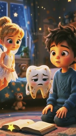 🔥 Viral Title: 🧚‍♀️ Tooth Fairy Came to Visit! 😍🦷 | Cute Kids Story | AI Animation #shorts