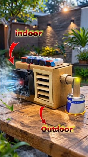 Mini AC ka power 😧 #craft #experiment