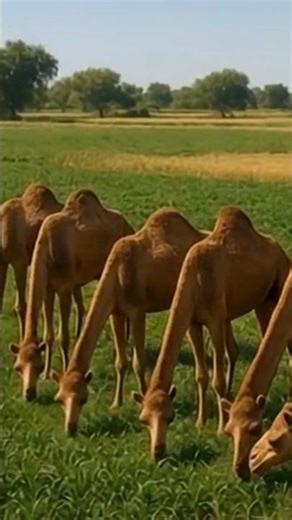 #ASMR Camels Eating Grass Part 95 #Ai #Shorts