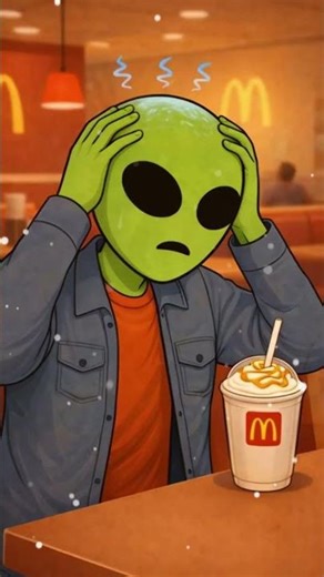 Apophis tries McDonald's milkshake for the first time 👽🥤