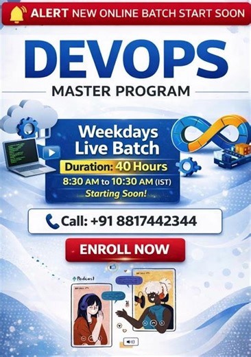 👉 🚀 DevOps Master Program 2026 | 40 Hours Live Training | Morning Batch (8:30 AM IST) | Enroll Now