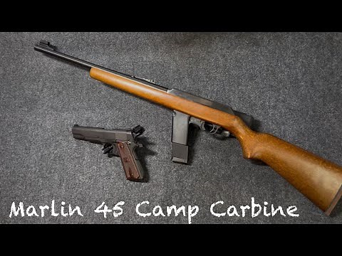 The vintage Marlin 45 ACP PC Carbine that uses 1911 magazines. The Model 45 Camp carbine.
