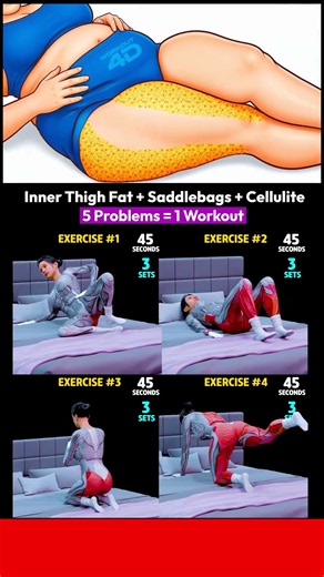 Inner Thigh Fat + Saddlebags + Cellulite - 10 Min Slim Legs — Day 4