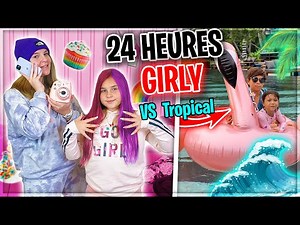 24H Live Eat Girly vs Tropical Challenge!