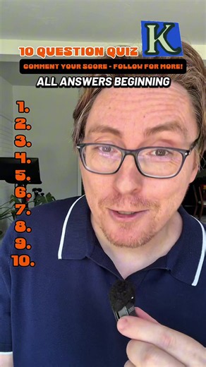 K Rapid Fire Trivia Quiz: Can You Name All 10 Words?