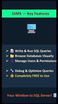 SSMS VS SQL SERVER | DIFFERENCE |FEATURES | EXPLANATION |#learnsql #sql #sqlservermanagementstudio