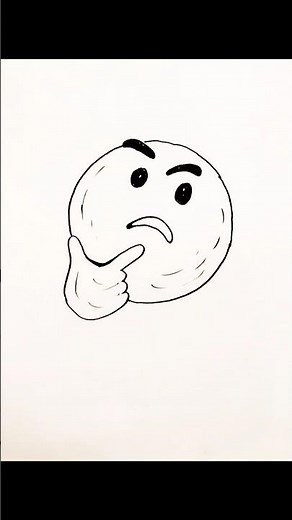 thinking face 🤔 emoji drawing easily step by step How to draw thinking face 🤔 emoji easily?