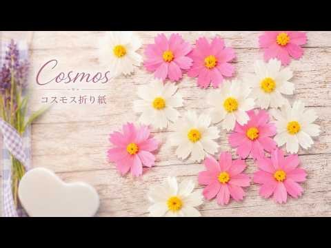 【簡単折り紙】可愛いコスモスの作り方🌸たくさん作って秋の飾りに♪Easy Origami Cosmos Flowers 🌸 | Beautiful Fall Paper Flower Craft