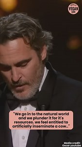 This Joaquin Phoenix Oscar speech still sends a chill down our spine whenever we hear it. An absolute legend who became vegan when he was just three years old after witnessing a fish violently killed for food. He recognized it for what it was and did not turn back. The award winning actor is a passionate animal advocate who is no stranger to using his platform to raise awareness about animal protection issues. Follow @totallyveganbuzz for all the latest vegan news, entertainment, and more. Video