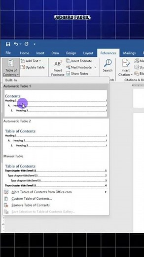 Tutorial membuat daftar isi di Microsoft word #belajarkomputer #microsoftoffice #microsoftword #word
