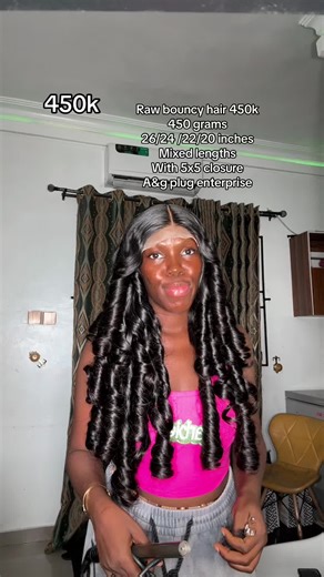 Raw Bouncy Hair 450g 26/24/22/20 inches with Closure - A&G Plug Enterprise