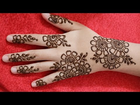 Learn easy backhand floral mehndi designs step-by-step tutorial || MEHNDI designs for beginners
