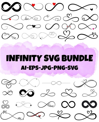 Infinity Symbol SVG PNG Bundle,clipart,cut Files for Cricut,silhouette,heart Svg - Etsy