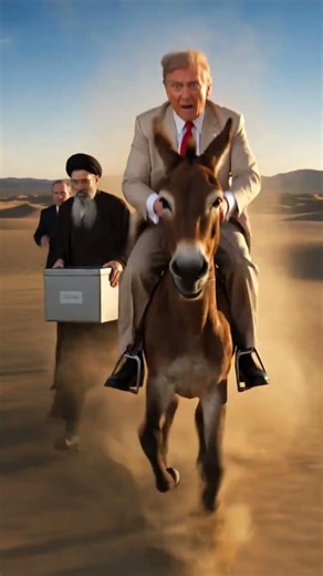 Trump’s Donkey Chase & The Mystery Box 🫏📦 #iranvsusa #usavsiran #iranoil