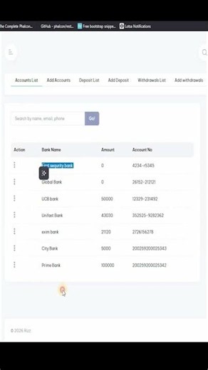 Laravel PHP Project Banking, Deposit, Withdraw & Account System #shorts #laravel