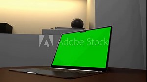 3D Render Device Laptop , Phone , Smartphone Blank With Greeen Screen 4k High Quality