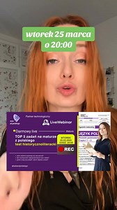 CKE za darmo wyjaśnia, jak napisać notatkę syntetyzującą. Czemu maturzyści nie korzystają z tego poradnika? Być może dlatego, że trudno do niego dotrzeć, ponieważ trzeba wieeelu kliknięć... 🔥 A już we wtorek 25 marca o 20:00 darmowy live, w trakcie którego pokażę TOP 5 zadań na maturze z polskiego! 💬 Skomentuj: webinar matura, a wyślę Ci link do wydarzenia! 🔎 Omówię, jakie rodzaje zadań pojawiają się najczęściej w teście historycznoliterackim 👀 Pokażę, co robić, żeby nie tracić głupio punktó