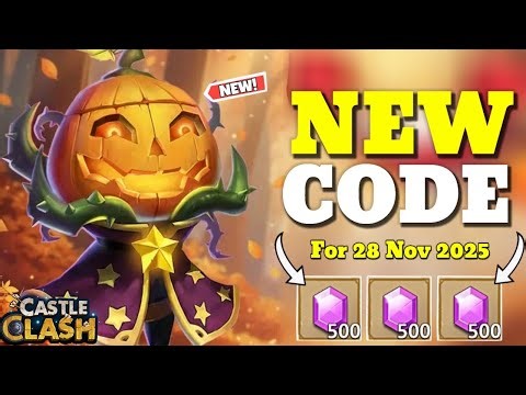 NEW CASTLE CLASH SECRET CODE 28 NOVEMBER 2025 || CASTLE CLASH CODES 2025