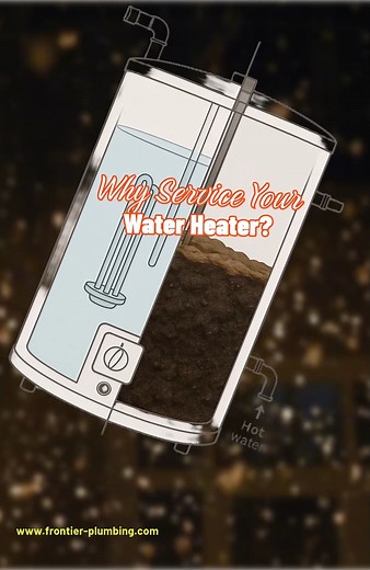 What’s lurking in your water heater tank? Over time, minerals and debris settle at the bottom, creating a thick layer of sediment that makes your system work harder and less efficiently. That sludge can shorten your heater’s life, raise energy bills, and even affect water quality. A simple tank flush removes buildup, restores performance, and keeps your hot water clean and steady all season long. 🍂💧 | Frontier Plumbing