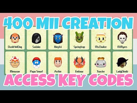 Best 400+ Mii Character Creation Access Key Codes In Miitopia (Nintendo Switch)