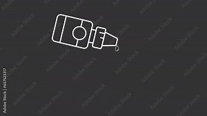 Collection of white icon simple animations representing medical treatment, HD video with transparent background, seamless loop 4K video.