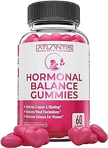 Atlantis Nutrition Hormonal Balance for Women & PMS Relief Gummies - Alleviates Cramps, Bloating, Mood Swings, Hot Flashes & Night Sweats - Cranberry, Dong Quai & Chasteberry Menstrual Cramp Relief