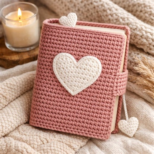 Romantic Heart Crochet Book Cover Pattern PDF | E-reader Sleeve DIY | Instant Download Gift for Book Lovers - Etsy