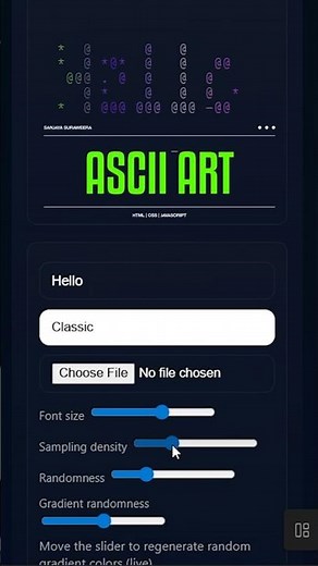 Make Color ASCII Art from Images - Live Demo & Export (ASCII Art Generator)