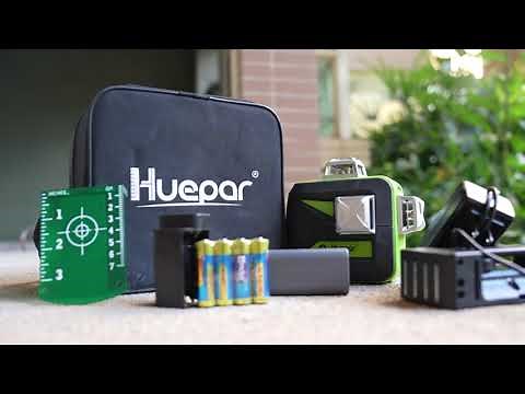 Huepar 12 lines laser level 603CG-BT with Bluetooth connection | Green-Line|Self-Leveling|DIY