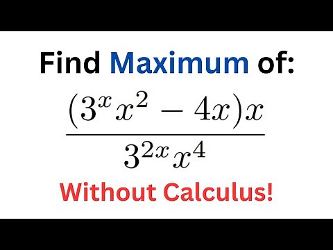 Finding the Maximum Without Calculus