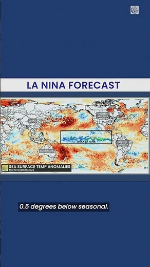 Pacific Ocean water temperatures a sign that La Niña conditions will persist into winter | #shorts