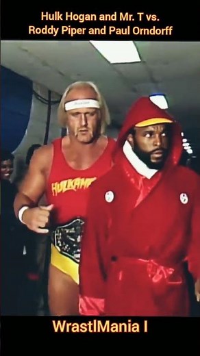 Hulk Hogan and Mr. T vs. Roddy Piper and Paul Orndorff at WrestleMania 1 in 1985 #wwe #shorts #edit