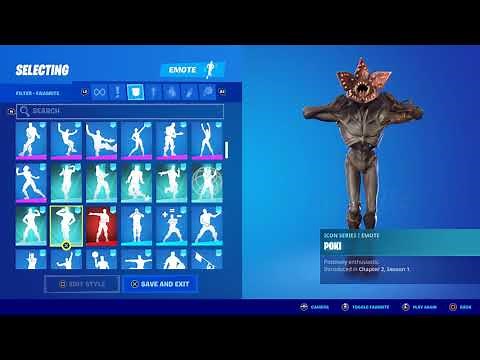 Demogorgon Skin Showcase with All Fortnite Dances & Emotes