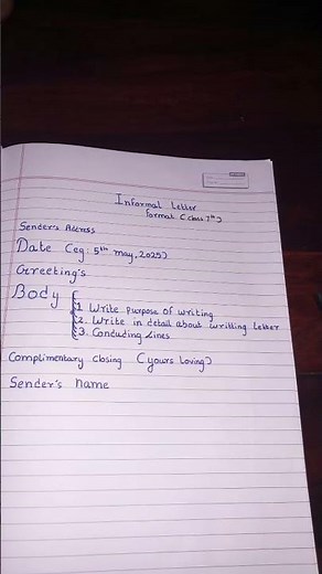 informal letter writing format Class 7th 😋